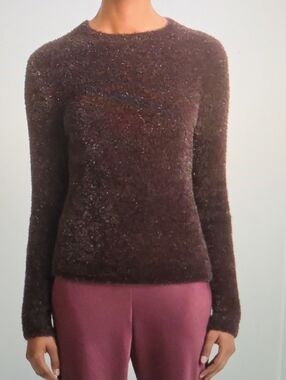 VINCE Eyelash Metallic Sweater Size M $295